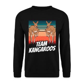 Team Kangaroos Australia Lovers Animal Kangaroo - Unisex Sweatshirt - black - Front - Alina (178cm) & Michal (187cm)