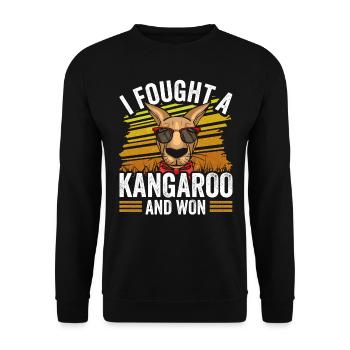 I fought with a kangaroo and won kangaroos - Unisex Sweatshirt - black - Front - Alina (178cm) & Michal (187cm)