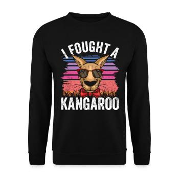 Je me suis battu avec un kangourou animal kangourou kangourou - Sweat-shirt Unisexe - noir - Devant - Alina (178cm) & Michal (187cm)