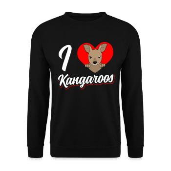 I love kangaroos lover animal kangaroo - Unisex Sweatshirt - black - Front - Alina (178cm) & Michal (187cm)