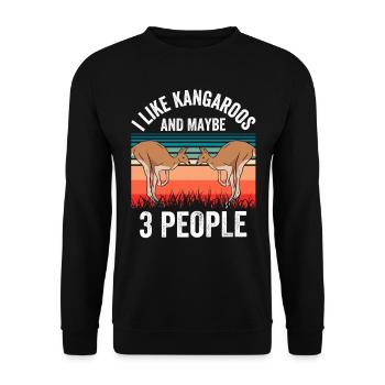 I like kangaroos and maybe 3 people animal - Unisex Sweatshirt - black - Front - Alina (178cm) & Michal (187cm)