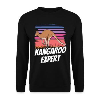 Kangaroo Expert Kangaroos Animal Lovers - Unisex Sweatshirt - black - Front - Alina (178cm) & Michal (187cm)