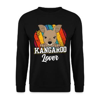 Kangaroo lover Australia Kangaroo animal - Unisex Sweatshirt - black - Front - Alina (178cm) & Michal (187cm)