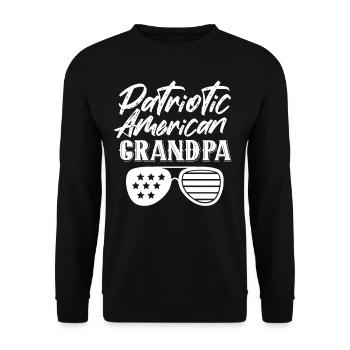 Grand-père patriotique américain Patriot US - Sweat-shirt Unisexe - noir - Devant - Alina (178cm) & Michal (187cm)