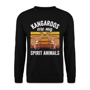 Kängurus Sind Meine Lieblingstiere Tier Känguru - Unisex Pullover - Schwarz - Vorne - Alina (178cm) & Michal (187cm)