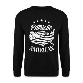 Patriotic American Patriotic Patriot US - Unisex Sweatshirt - black - Front - Alina (178cm) & Michal (187cm)