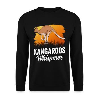 Kangaroo Whisperer Kangaroo Kangaroo Animal - Unisex Sweatshirt - black - Front - Alina (178cm) & Michal (187cm)