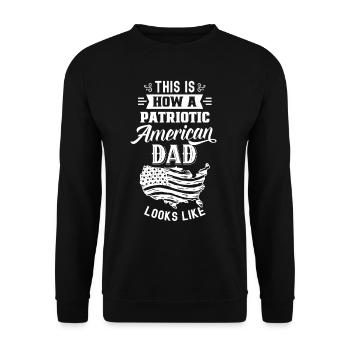 So Sieht Patriotischer Amerikanischer Vater Aus - Unisex Pullover - Schwarz - Vorne - Alina (178cm) & Michal (187cm)