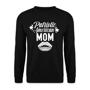 Patriotic American Mother USA Patriot US - Unisex Sweatshirt - black - Front - Alina (178cm) & Michal (187cm)