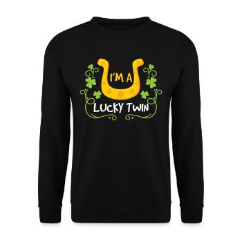I am a happy twin Irish Ireland - Unisex Sweatshirt - black - Front - Alina (178cm) & Michal (187cm)