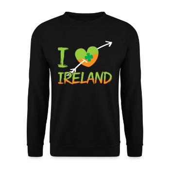 I love Ireland St. Patrick's Day Irish Irish - Unisex Sweatshirt - black - Front - Alina (178cm) & Michal (187cm)