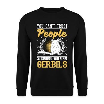 Gerbille Cadeau Rat de course mongol Gerbille - Sweat-shirt Unisexe - noir - Devant - Alina (178cm) & Michal (187cm)
