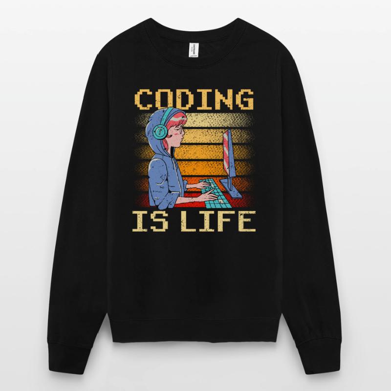 Coding Ist Leben Coder Code Programmierer Unisex Pullover