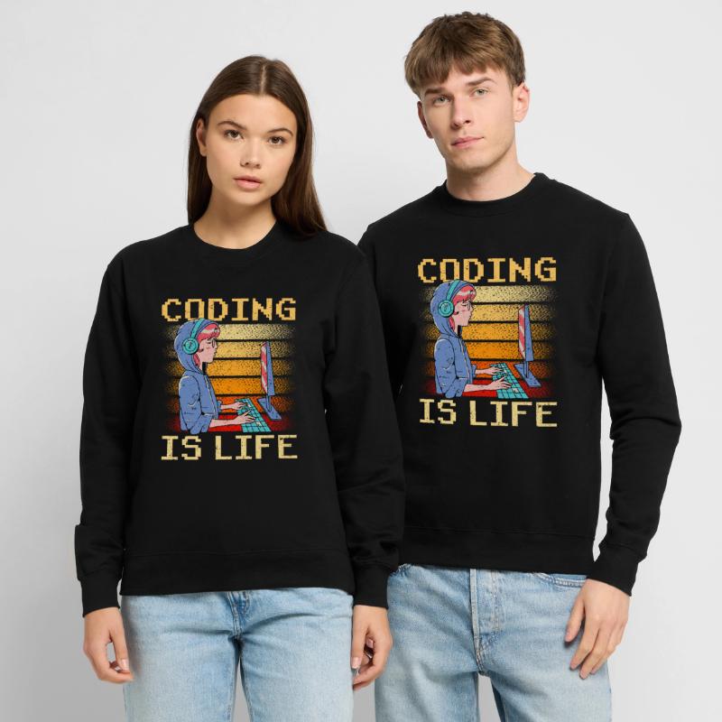 Coding Ist Leben Coder Code Programmierer Unisex Pullover