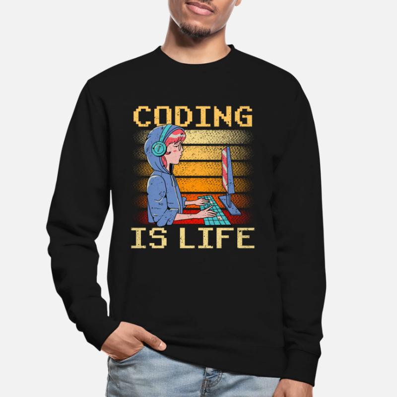 Coding Ist Leben Coder Code Programmierer Unisex Pullover