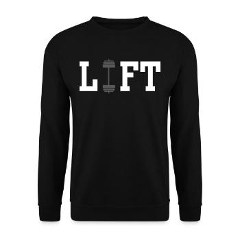 Lift Workout Gewichtheber Gewichtheben Gym - Unisex Pullover - Schwarz - Vorne - Alina (178cm) & Michal (187cm)
