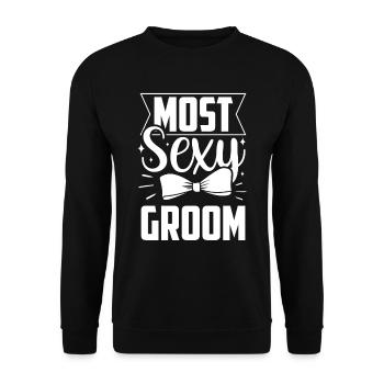 Sexy Groom Sayings Party Wedding Marriage - Unisex Sweatshirt - black - Front - Alina (178cm) & Michal (187cm)