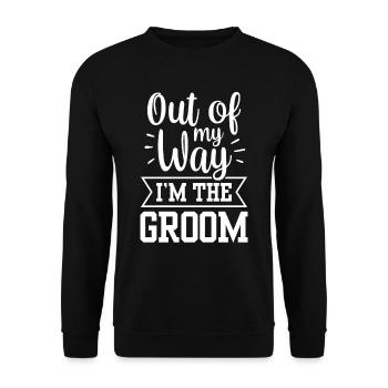 Out of the way I'm the groom wedding party - Unisex Sweatshirt - black - Front - Alina (178cm) & Michal (187cm)