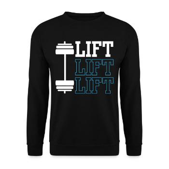 Lift Workout Gewichtheber Gym Gewichtheben - Unisex Pullover - Schwarz - Vorne - Alina (178cm) & Michal (187cm)