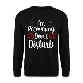 Ich Erhole Mich Bitte Nicht Stören Erholung - Unisex Pullover - Schwarz - Vorne - Alina (178cm) & Michal (187cm)