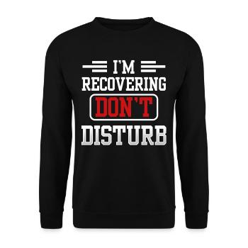 Ich Erhole Mich Bitte Nicht Stören Erholung - Unisex Pullover - Schwarz - Vorne - Alina (178cm) & Michal (187cm)