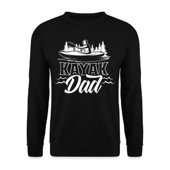 Kayak Father Hobby Kayaker Kayaking - Unisex Sweatshirt - black - Front - Alina (178cm) & Michal (187cm)