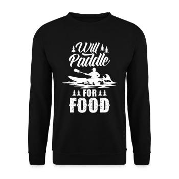 Paddeln Für Essen Kajakfahren Kayak Kajak Hobby - Unisex Pullover - Schwarz - Vorne - Alina (178cm) & Michal (187cm)