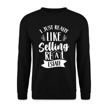 I like it easy to sell real estate brokers - Unisex Sweatshirt - black - Front - Alina (178cm) & Michal (187cm)