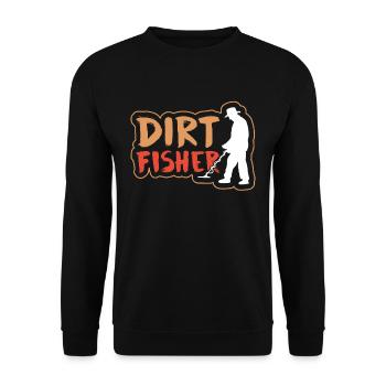 Dirt Fischer Metal Detecting Dirt Fishing - Unisex Pullover - Schwarz - Vorne - Alina (178cm) & Michal (187cm)