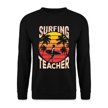 Moniteur de surf planche de surf surf surfer - Sweat-shirt Unisexe - noir - Devant - Alina (178cm) & Michal (187cm)