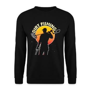 Dirt Fishing Metal Detecting Metal Detection - Unisex Sweatshirt - black - Front - Alina (178cm) & Michal (187cm)