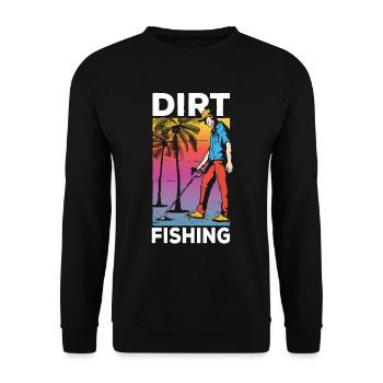 Dirt Fishing Metal Detection Metal Detecting - Unisex Sweatshirt - black - Front - Alina (178cm) & Michal (187cm)