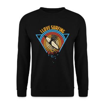 J’adore surfer surfer surfer planche de surf - Sweat-shirt Unisexe - noir - Devant - Alina (178cm) & Michal (187cm)