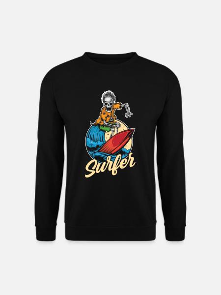 Surfer Surfen Wellenreiten Surfing Surfbrett - Unisex Pullover - Schwarz