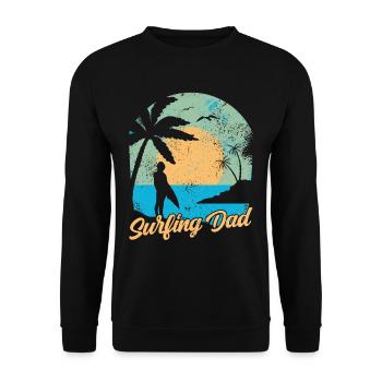 Surfing Father Surfing Surfing Surfing Planche de surf Surfer - Sweat-shirt Unisexe - noir - Devant - Alina (178cm) & Michal (187cm)