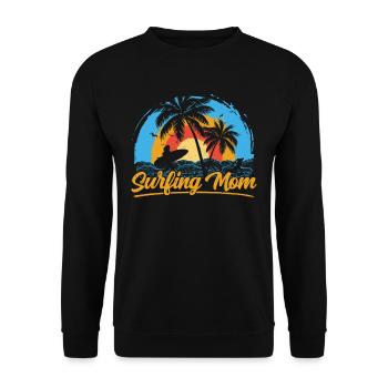 Surfing Mom Planche de surf Surfing Surfer - Sweat-shirt Unisexe - noir - Devant - Alina (178cm) & Michal (187cm)