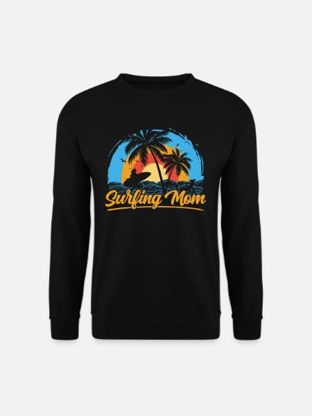Surfing Mom Planche de surf Surfing Surfer - Sweat-shirt Unisexe - noir