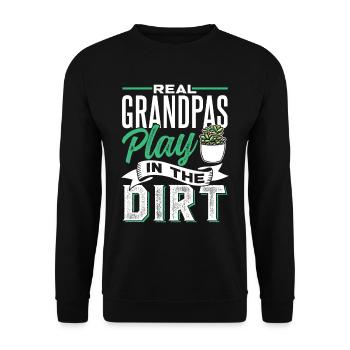 De vrais grands-pères jouant au jardinage dans la terre - Sweat-shirt Unisexe - noir - Devant - Alina (178cm) & Michal (187cm)