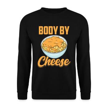 Body of Cheese Lovers Sayings Love Sweet - Unisex Sweatshirt - black - Front - Alina (178cm) & Michal (187cm)