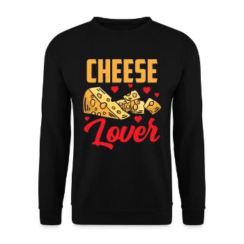 Amateurs de fromage Les amateurs de fromage adorent les dictons doux - Sweat-shirt Unisexe - noir - Devant - Alina (178cm) & Michal (187cm)