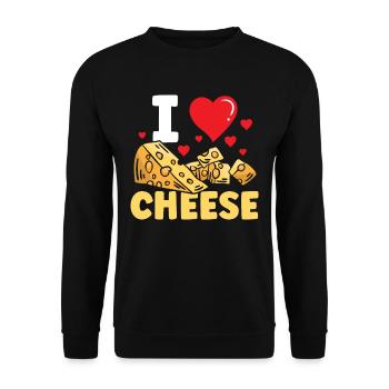 I love cheese lovers sweet sayings - Unisex Sweatshirt - black - Front - Alina (178cm) & Michal (187cm)