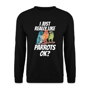 Ich Mag Papageien Einfach Sehr Papagei Tier Süß - Unisex Pullover - Schwarz - Vorne - Alina (178cm) & Michal (187cm)
