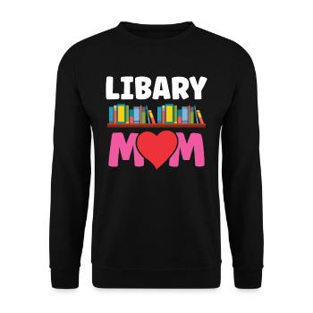 Library Mom Lover Books Librarian - Unisex Sweatshirt - black - Front - Alina (178cm) & Michal (187cm)