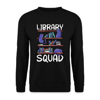 Bibliothek Team Bücher Liebhaber Bibliothekar - Unisex Pullover - Schwarz - Vorne - Alina (178cm) & Michal (187cm)