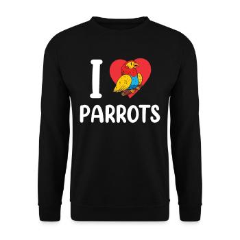 I Love Parrot Cute Parrot Pet Animal - Unisex Sweatshirt - black - Front - Alina (178cm) & Michal (187cm)
