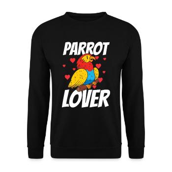 Parrot lover Pet Cute Parrot Animal - Unisex Sweatshirt - black - Front - Alina (178cm) & Michal (187cm)