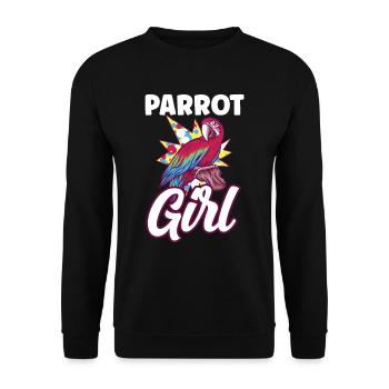 Perroquet Fille Mignon Animal Perroquets Pet - Sweat-shirt Unisexe - noir - Devant - Alina (178cm) & Michal (187cm)