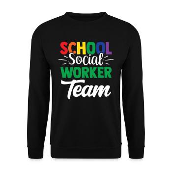 School Social Worker Team School Social Work School - Unisex Sweatshirt - black - Front - Alina (178cm) & Michal (187cm)