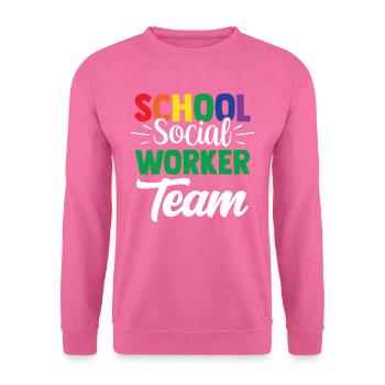 Équipe de travailleurs sociaux en milieu scolaire École de travail social - Sweat-shirt Unisexe - rose - Devant