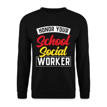 Honorez votre école Travailleur social en travail social scolaire - Sweat-shirt Unisexe - noir - Devant - Alina (178cm) & Michal (187cm)